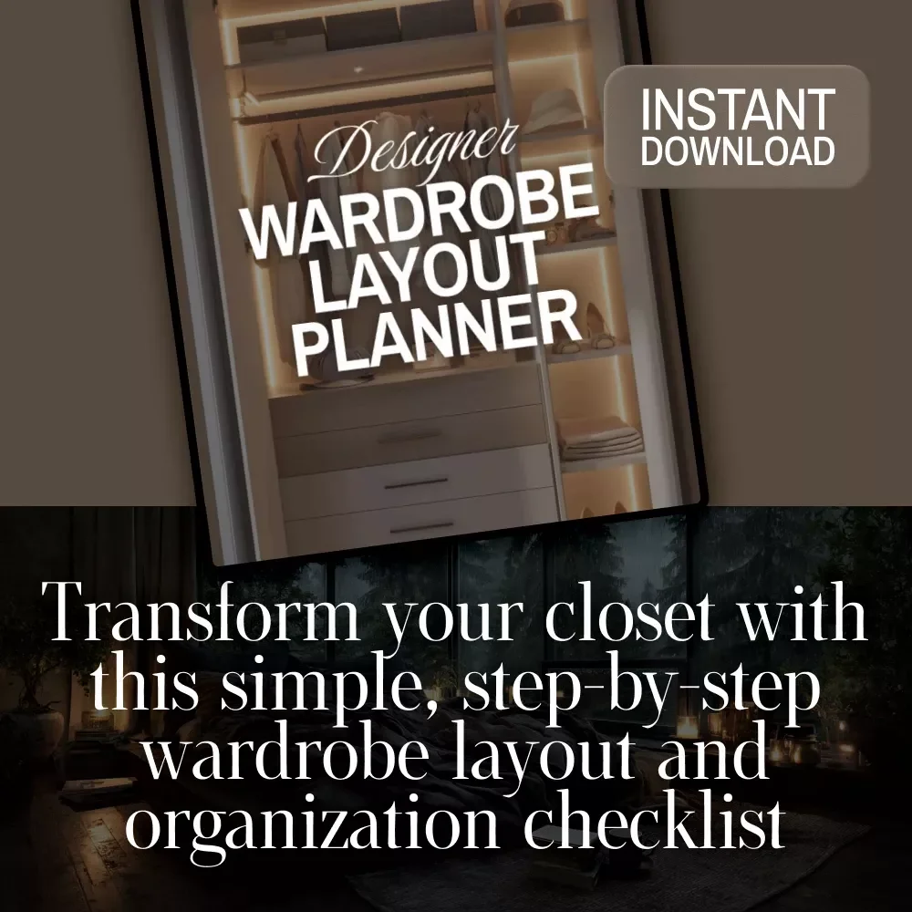 Designer Wardrobe Layout Planner – Printable Closet Organization Checklist | Digital Download | Wardrobe Organizer | Closet Layout Guide