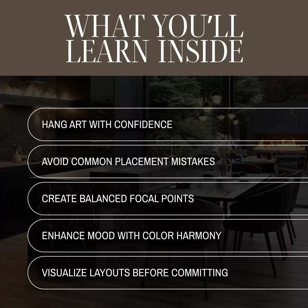 Statement Art Placement Planner | Digital Guide for Wall Art, Home Decor, Interior Styling & AI Visualization
