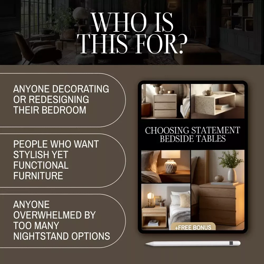 Choosing Statement Bedside Tables – Printable Checklist for Bedroom Decor, Nightstand Selection, and Interior Styling Guide – Digital Download