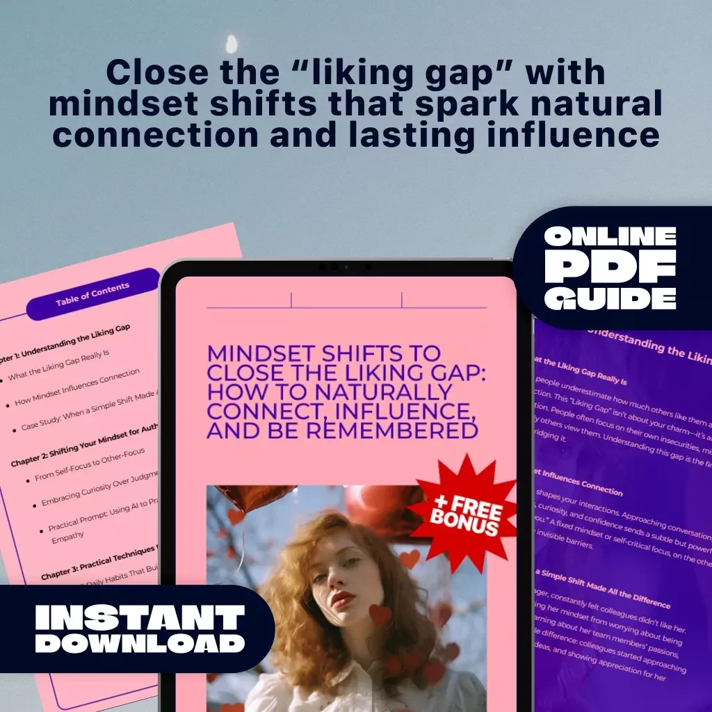 Mindset Shifts to Close the Liking Gap: How to Naturally Connect, Influence, and Be Remembered | Digital Guide for Authentic Connections, Influence, and Lasting Impressions