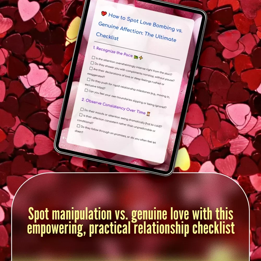 How to Spot Love Bombing vs. Genuine Affection: The Ultimate Checklist | Digital Download Guide | How to Differentiate Love Bombing from Affection