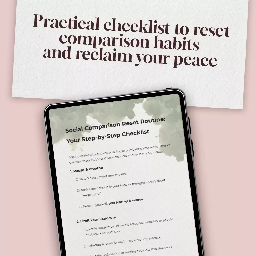 Social Comparison Reset Routine: Your Step-by-Step Checklist | Digital Download Self-Care Guide for Mindset Reset & Personal Growth