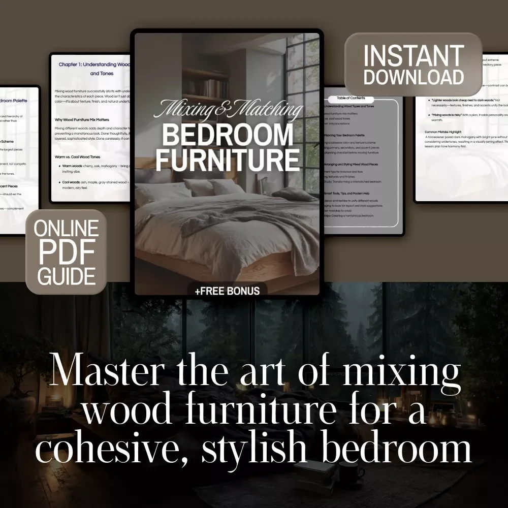 Mixing and Matching Bedroom Furniture Guide | Digital Download | Bedroom Decor eBook for Styling Mixed Wood Furniture