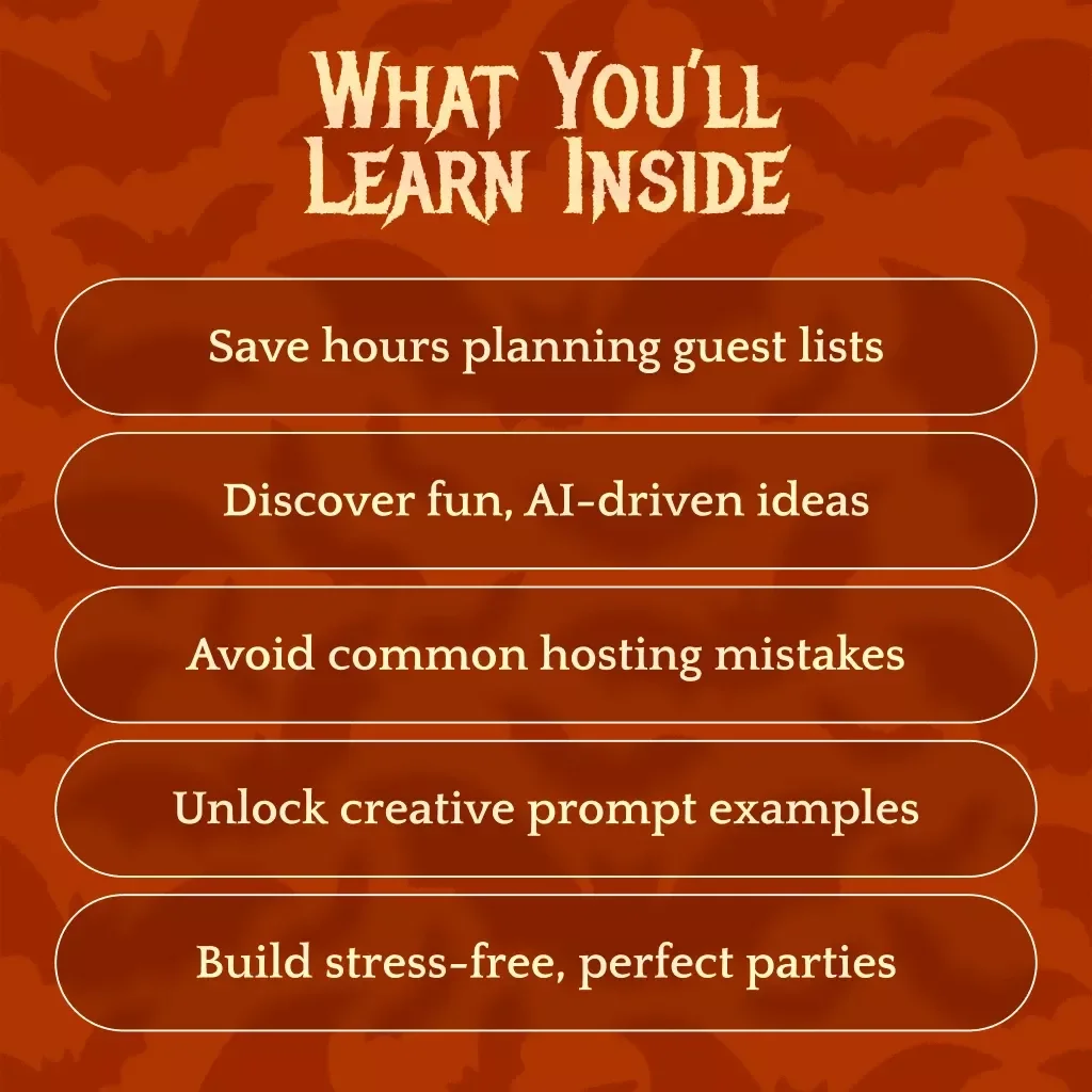 Spooktacular Guest Lists with AI Magic | How to Use AI to Build Halloween Party Guest Lists | Digital Download Guide, eBook & Checklist