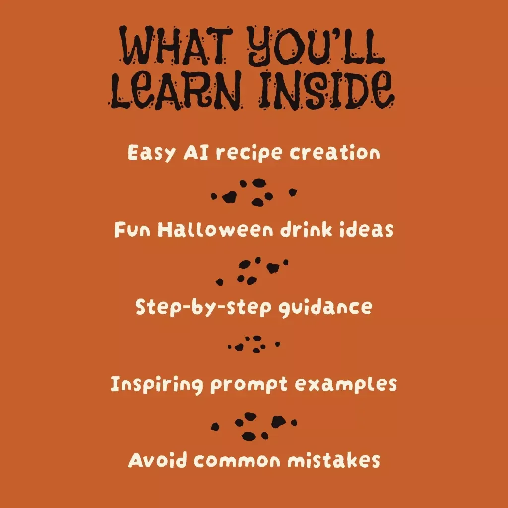 Spooky Sips with AI: Designing Halloween Mocktails | Digital Guide, eBook, How AI Assists in Designing Halloween Mocktails Sheet