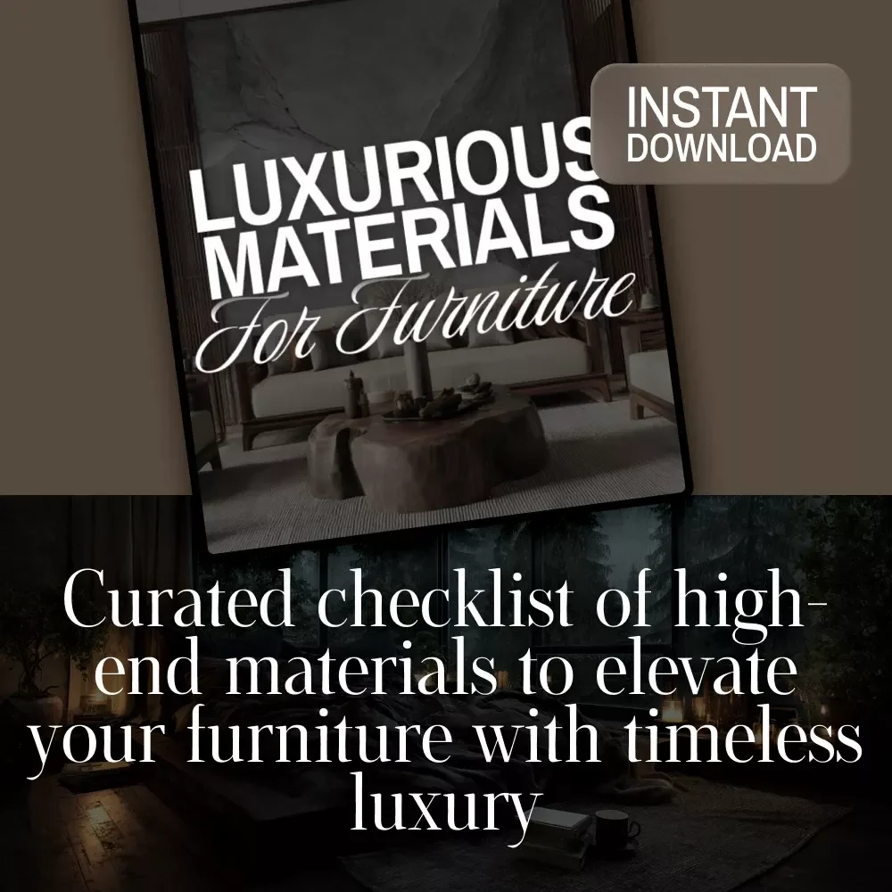 Luxurious Materials for Furniture Checklist | Interior Design Guide | High-End Home Decor Digital Download