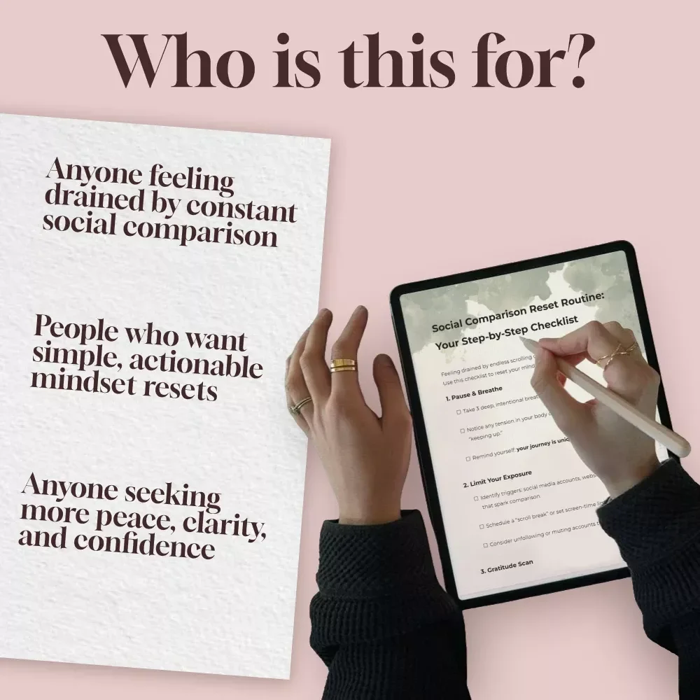 Social Comparison Reset Routine: Your Step-by-Step Checklist | Digital Download Self-Care Guide for Mindset Reset & Personal Growth