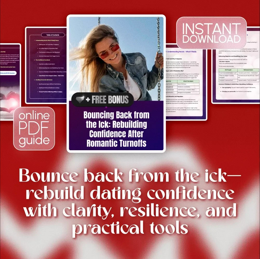 Bouncing Back from the Ick: Rebuilding Confidence After Romantic Turnoffs | Ick Recovery Confidence Plan | Digital Guide for Self-Worth, Dating, and Emotional Resilience
