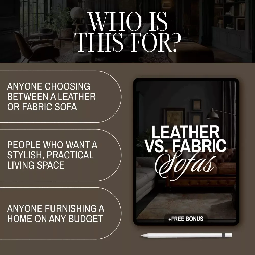 Leather vs. Fabric Sofas Checklist | Digital Download | Sofa Comparison Guide | Home Decor Decision Tool