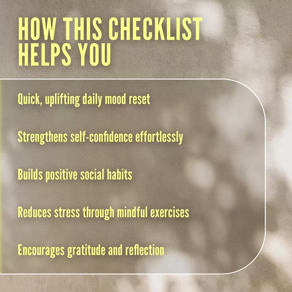 AI Daily Reminder: Positive Social Affirmations Checklist | Printable Digital Download | Self-Love, Mindfulness & Confidence eBook Guide for Daily Positivity