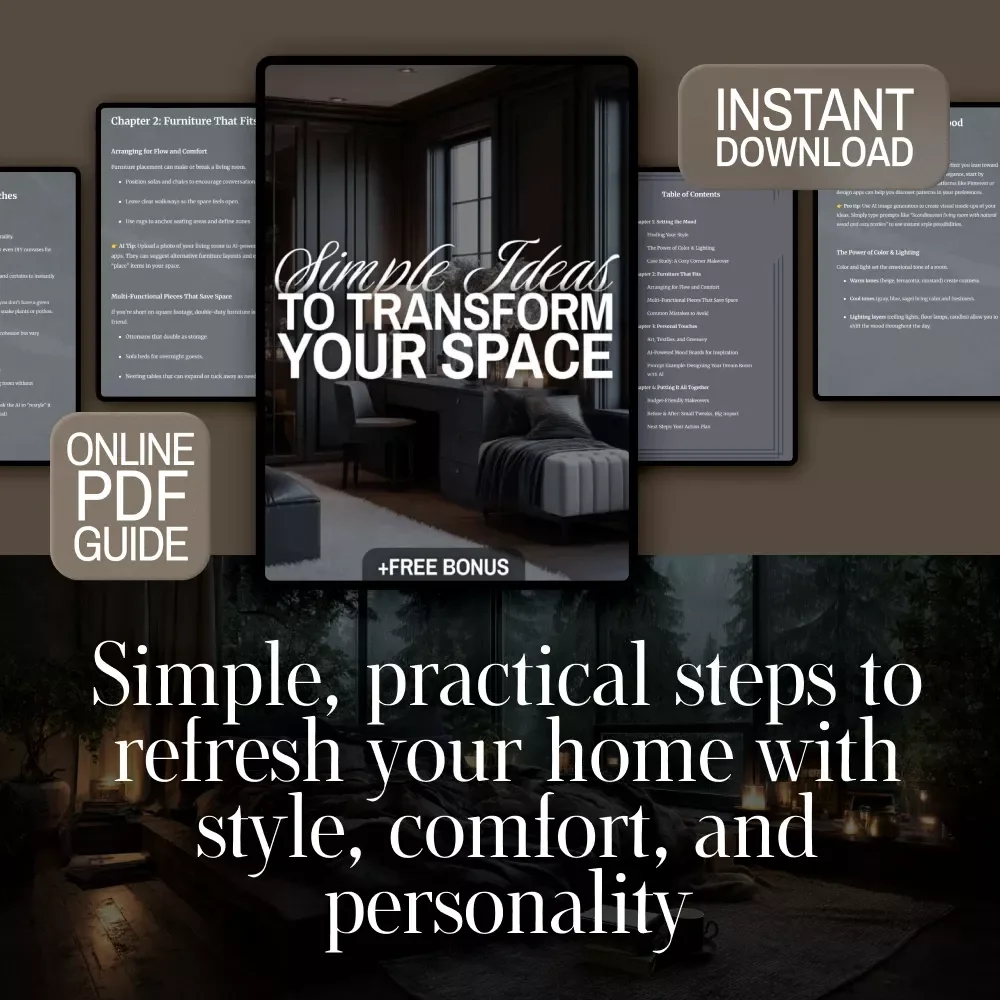 Simple Ideas to Transform Your Space | Home Decor Guide, eBook, Interior Design Checklist, Digital Download