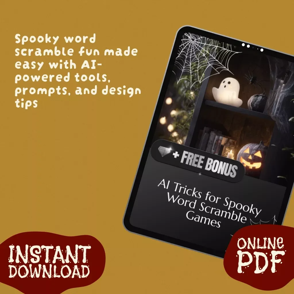 AI Tricks for Spooky Word Scramble Games | How to Use AI to Make Spooky Word Scramble Games | Halloween Party Word Puzzle Guide & Printable Ideas