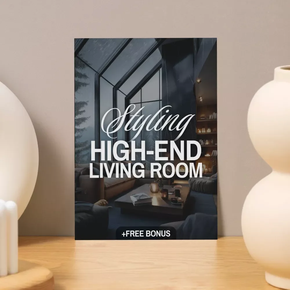 Styling High-End Living Room | eBook Guide on How to Style a High-End Living Room | Digital Download for Luxury Interior Design, Modern Home Styling, Elegant Decor Ideas