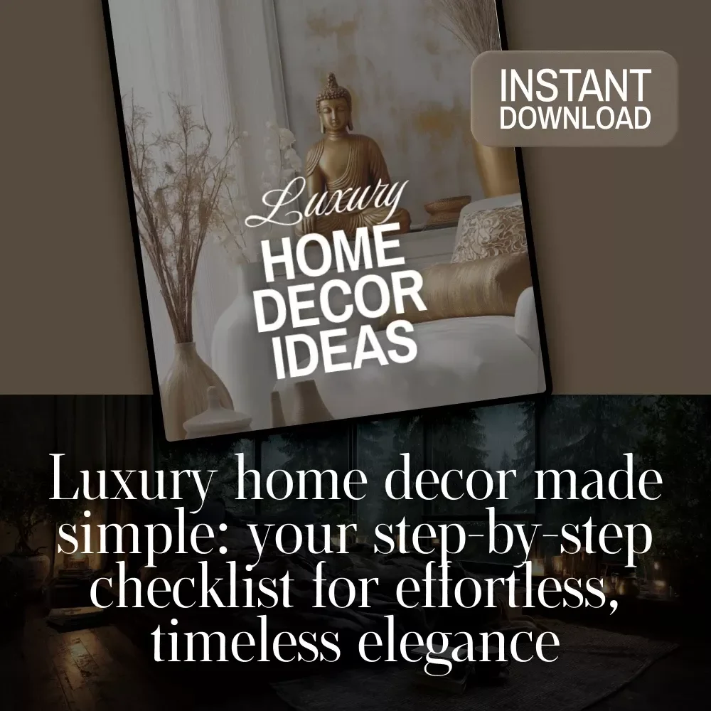 Luxury Home Decor Ideas Checklist | Digital Download | Modern Minimalism, Classic Elegance & Glamorous Interior Design Guide
