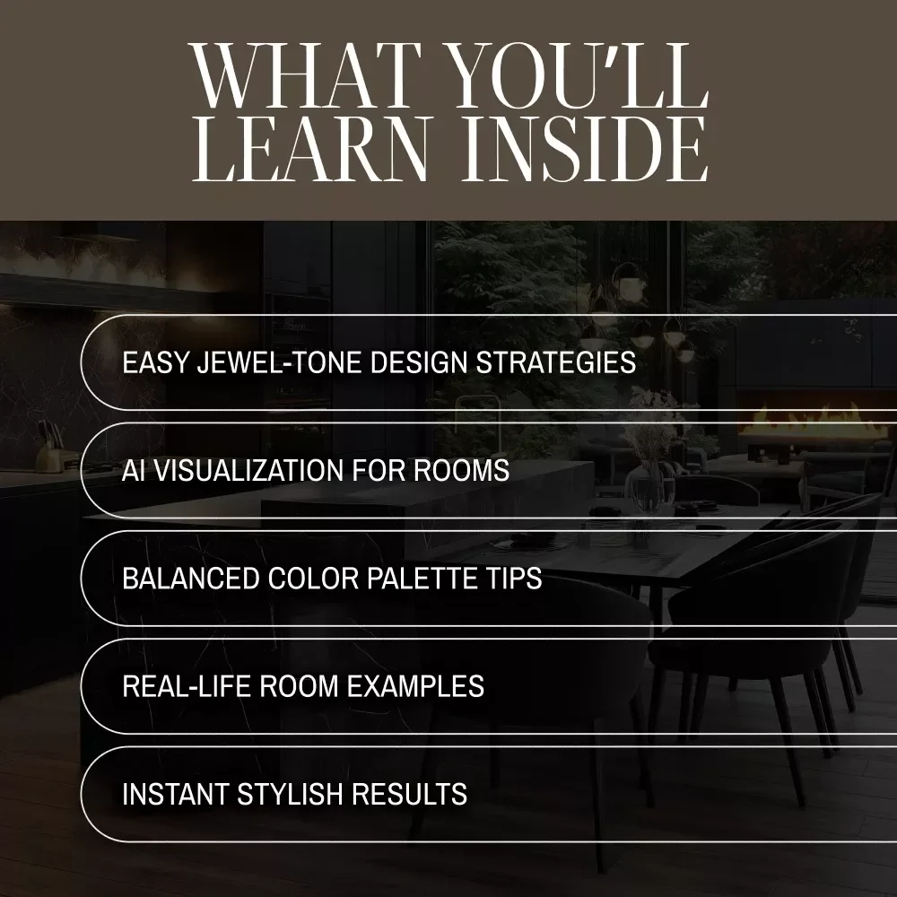 Jewel-Tone Accents for Stunning Rooms | Luxury Interior Design Guide | Digital Download eBook for Home Decor, Color Palettes & Room Styling with AI Tools