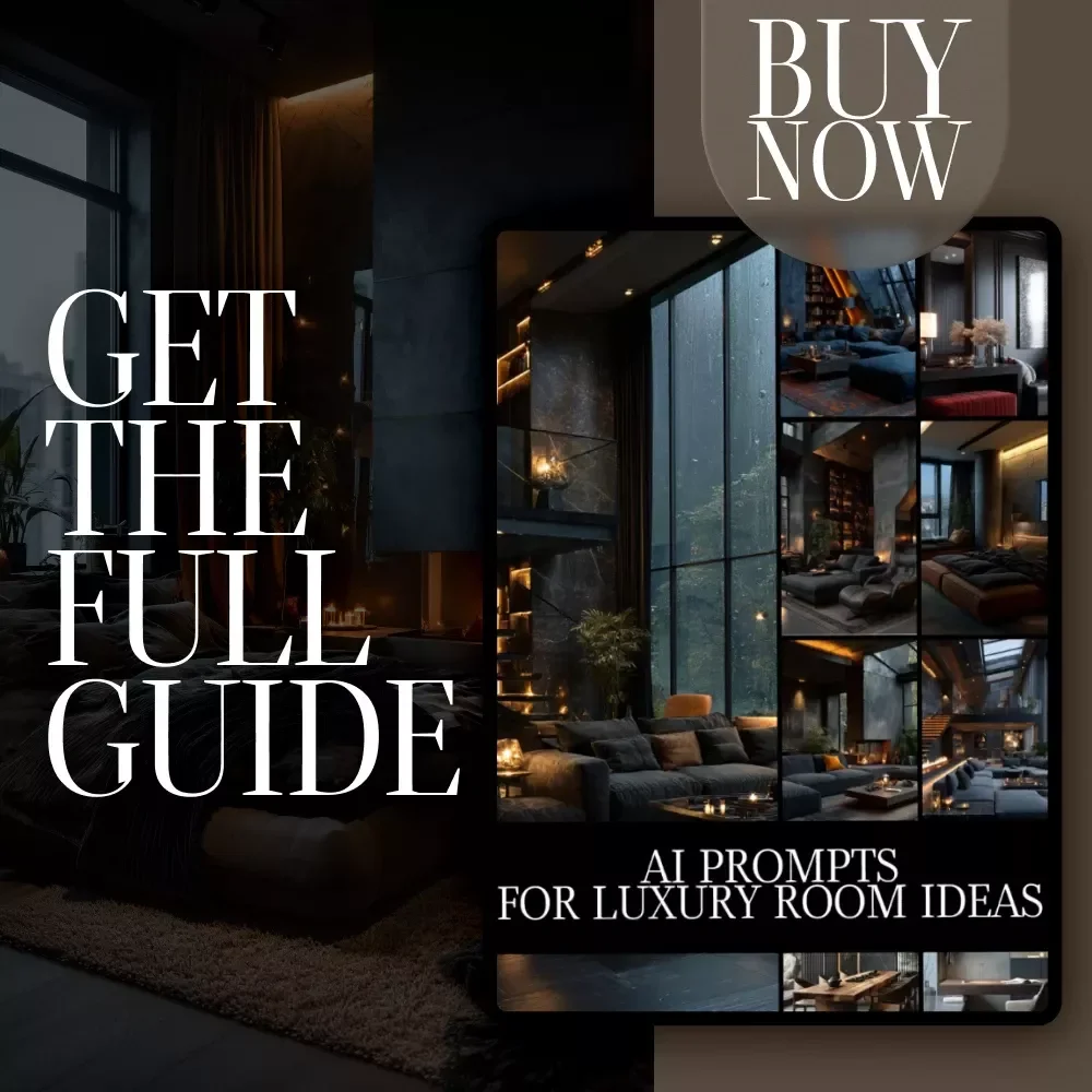 AI Prompts for Luxury Room Ideas | Digital Download Guide for Interior Design, Midjourney & ChatGPT Prompts, Luxury Home Decor Inspiration