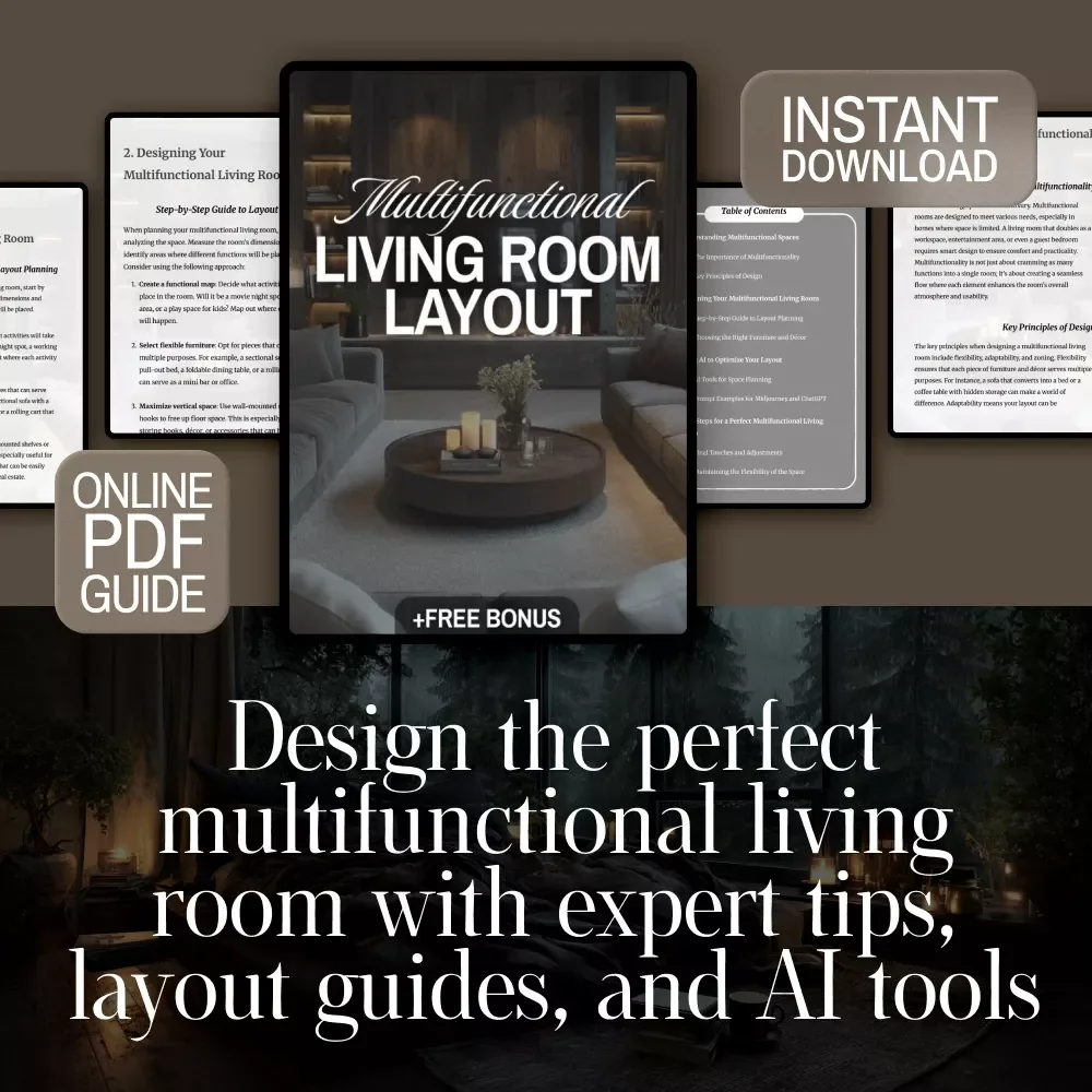 Multifunctional Living Room Layout Guide | Digital Download for Small Spaces, AI Room Planning, and Flexible Furniture Arrangement