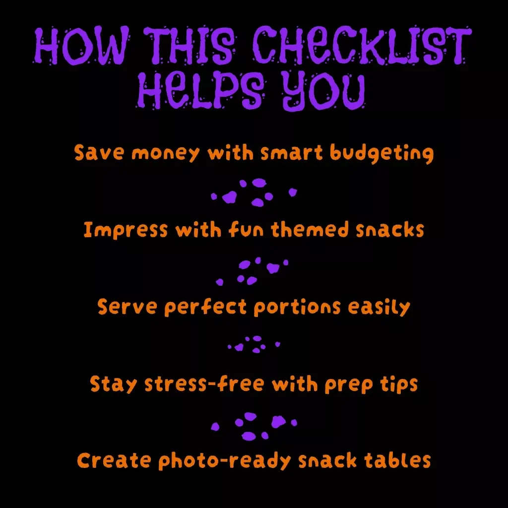 Halloween Party Snack Planner | Printable Digital Download | Spooky Snack Checklist for Halloween Party Food Ideas