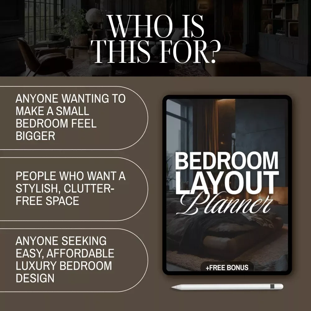 Bedroom Layout Planner Guide | Luxury Small Bedroom Design, Furniture Layout, Lighting, Textures & AI-Powered Planning (Digital Download eBook & Checklist)