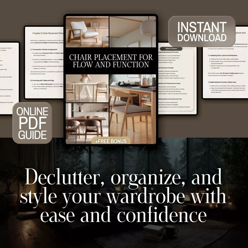 Chair Placement for Flow and Function | Digital Guide for Room Layout, Furniture Flow, and Functional Design | eBook & Checklist for Interior Planning
