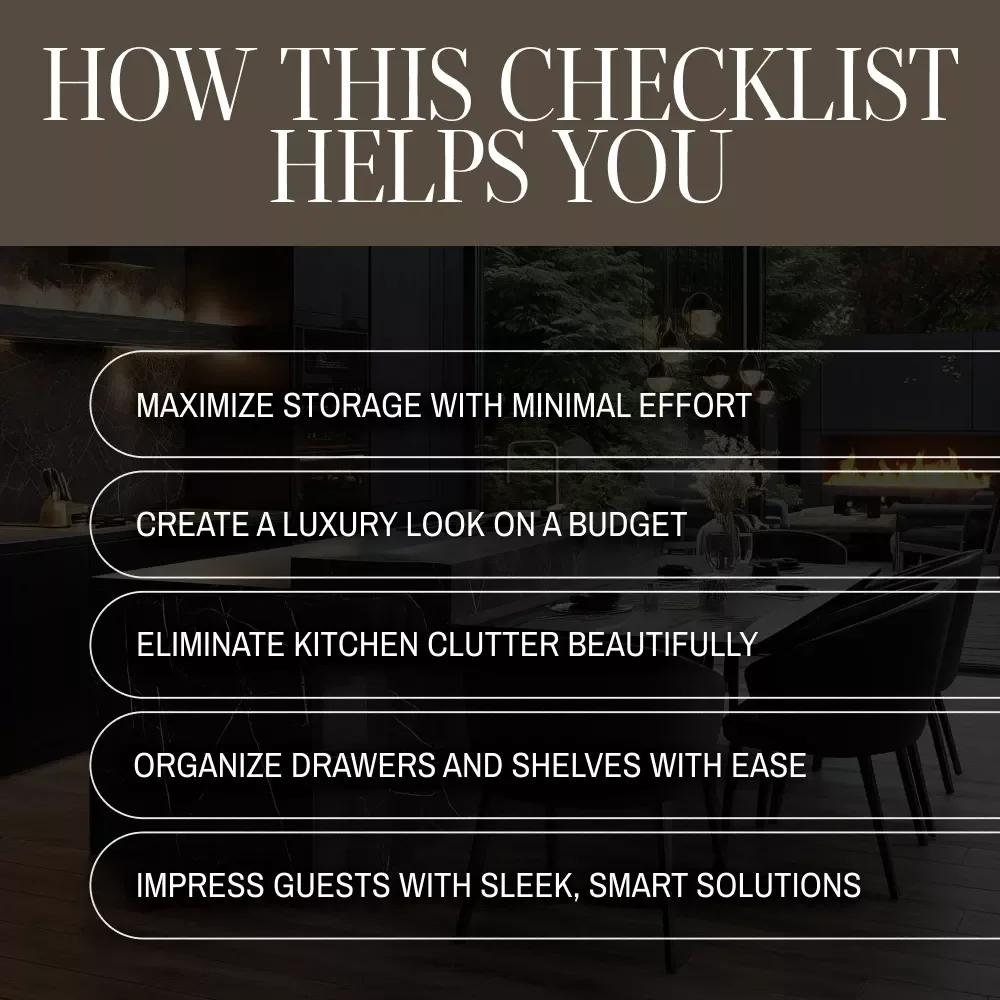 Elegant Ways to Organize Your Kitchen Checklist | Kitchen Storage Hacks That Look Expensive | Digital Download eBook