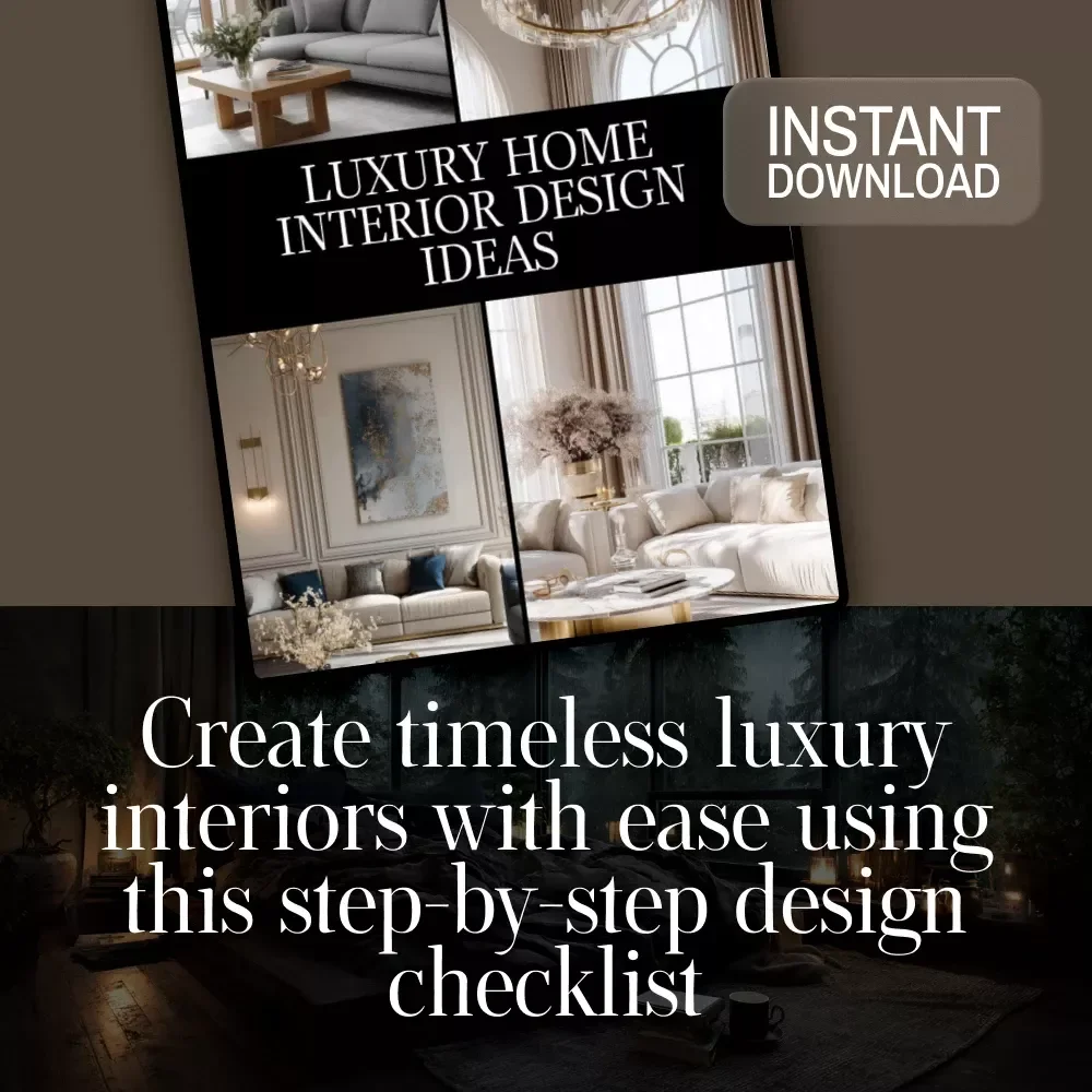 Luxury Home Interior Design Ideas Checklist | Digital Download Guide for Elegant Living, Modern Glam, Classic Elegance, Art Deco & Contemporary Minimalism