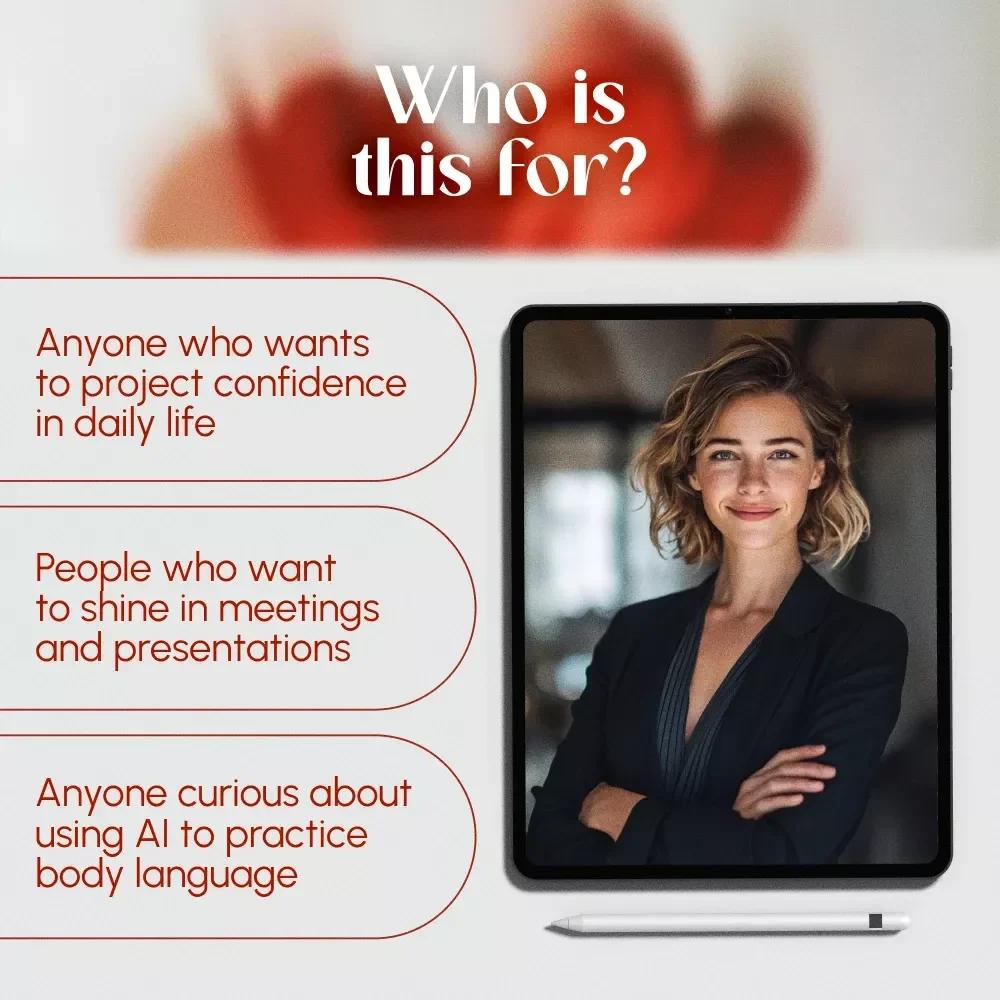 Body Language Confidence Cheatsheet | Digital Download Guide for Posture, Gestures, Facial Cues & AI Practice