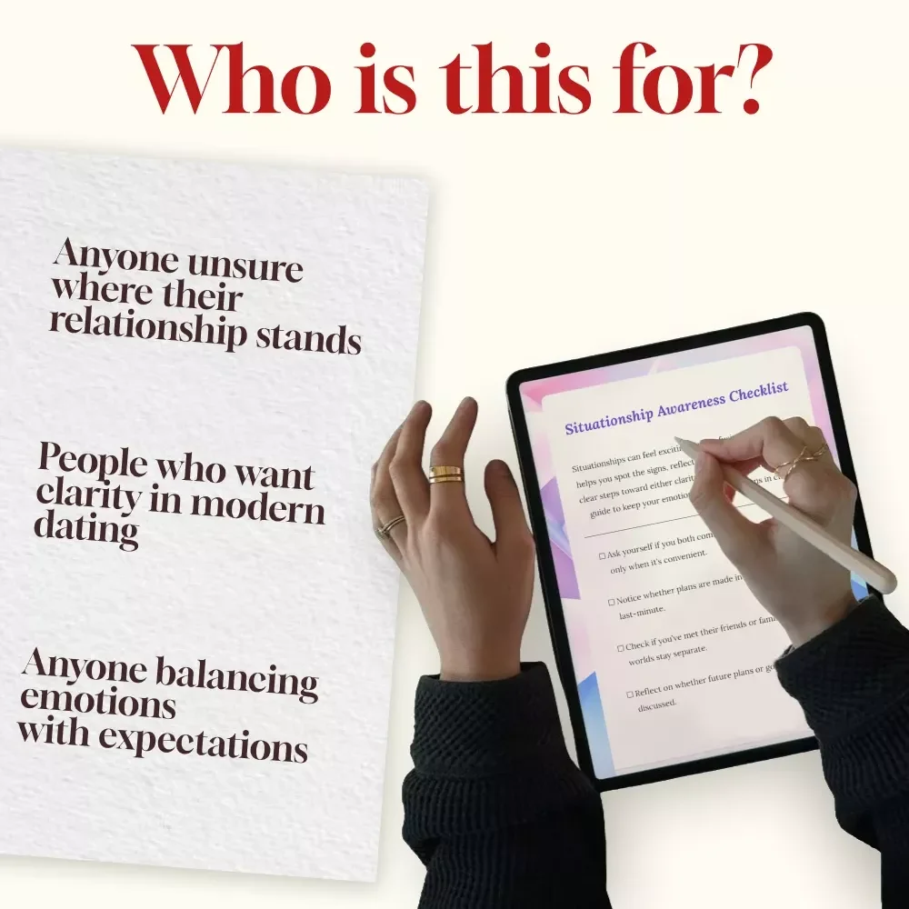 Situationship Awareness Checklist | Digital Download | Relationship Clarity Guide, Self-Reflection eBook, Dating Boundaries Printable