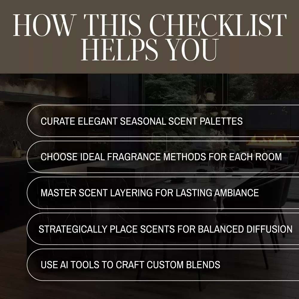 Seasonal Fragrance for High-End Homes Checklist | Scent Layering Guide | Luxury Home Fragrance Planning Tool | Digital Download