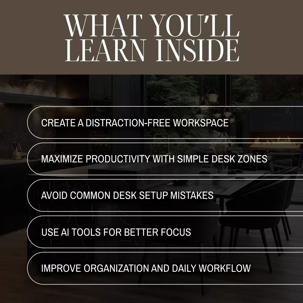 Focus-Boosting Desk Setup Ideas | Productivity Desk Layout Guide | AI Productivity Hacks | Digital Download PDF