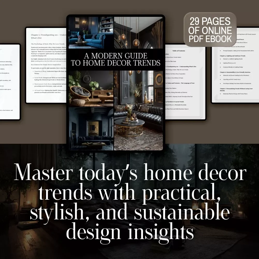 A Modern Guide to Home Decor Trends | Digital eBook for Stylish Interiors, Trendspotting, and Sustainable Design Inspiration