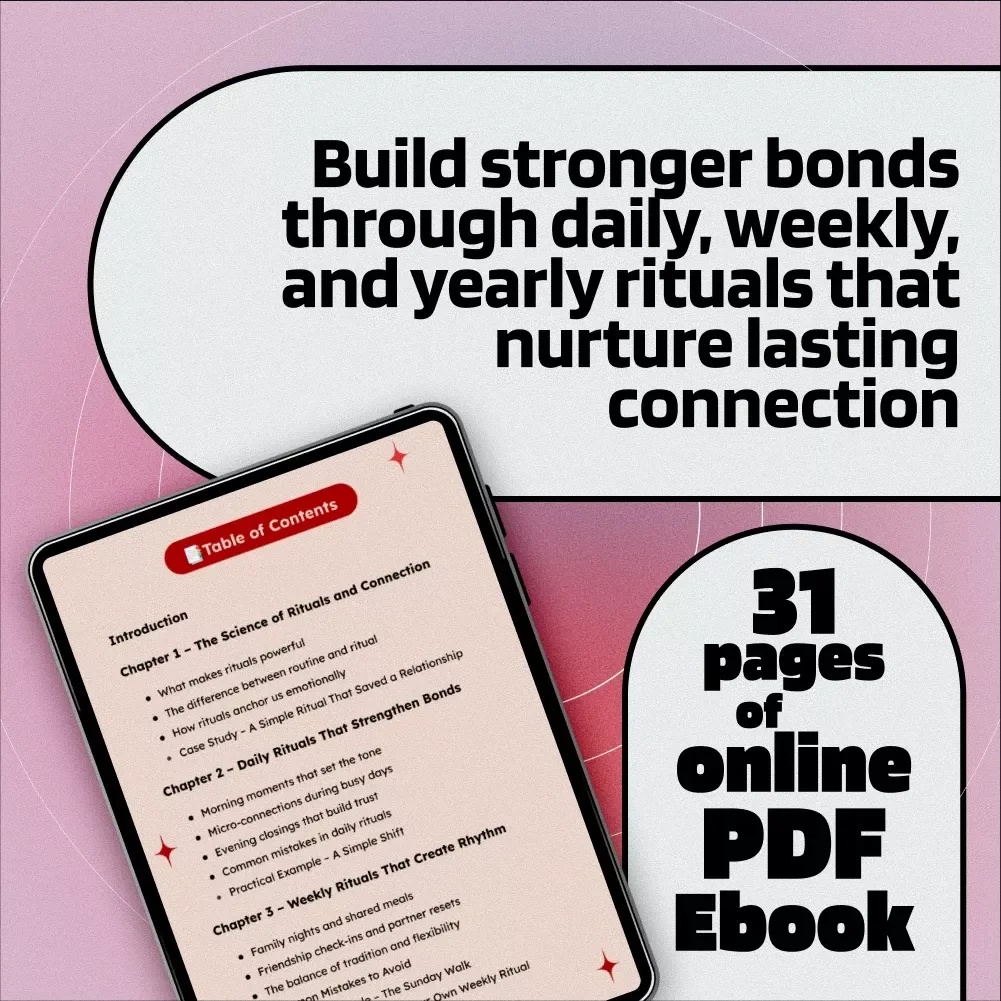 The Rituals of Connection Playbook for a Life That Feels Whole | eBook Guide to Daily, Weekly, Yearly Rituals for Meaningful Bonds