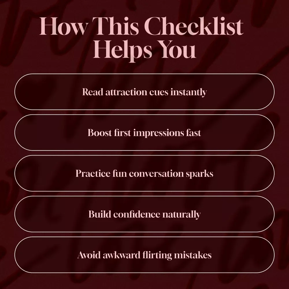 Flirting Body Language Checklist | Digital Download Guide for Confident Connections, Dating & Social Skills