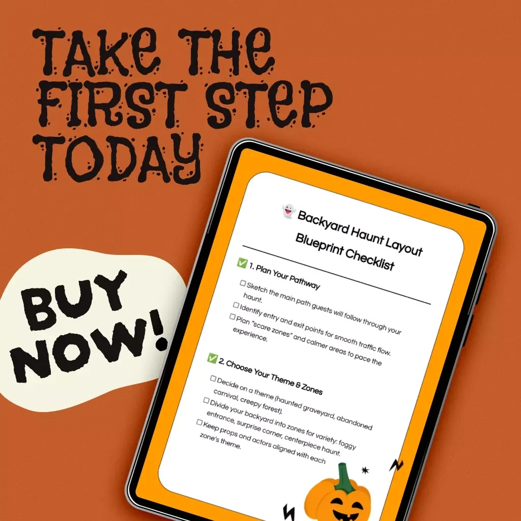 Backyard Haunt Layout Blueprint Checklist | Halloween Haunted House Planning Guide | Digital Download for Spooky Yard Design