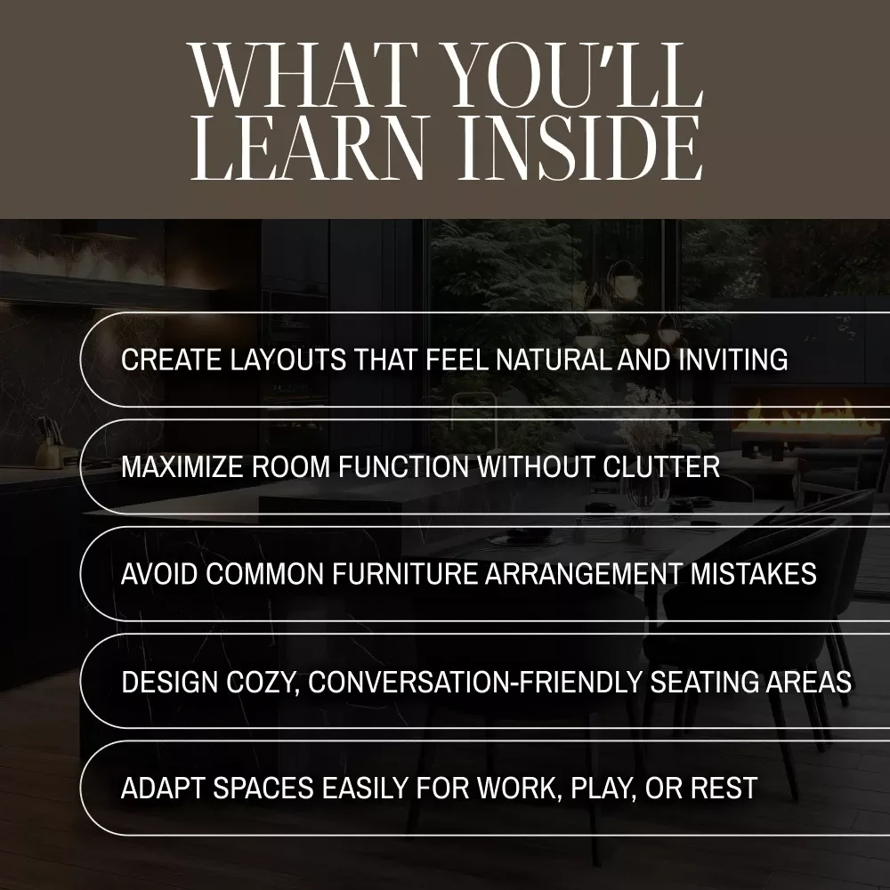 Chair Placement for Flow and Function | Digital Guide for Room Layout, Furniture Flow, and Functional Design | eBook & Checklist for Interior Planning