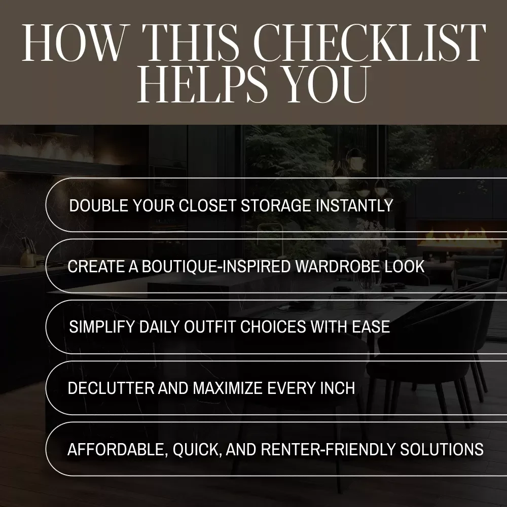 Luxe Hacks for Small Closets Checklist | Digital Download Closet Organization Guide, Minimalist Wardrobe Decluttering Tips, Small Space Storage Solutions
