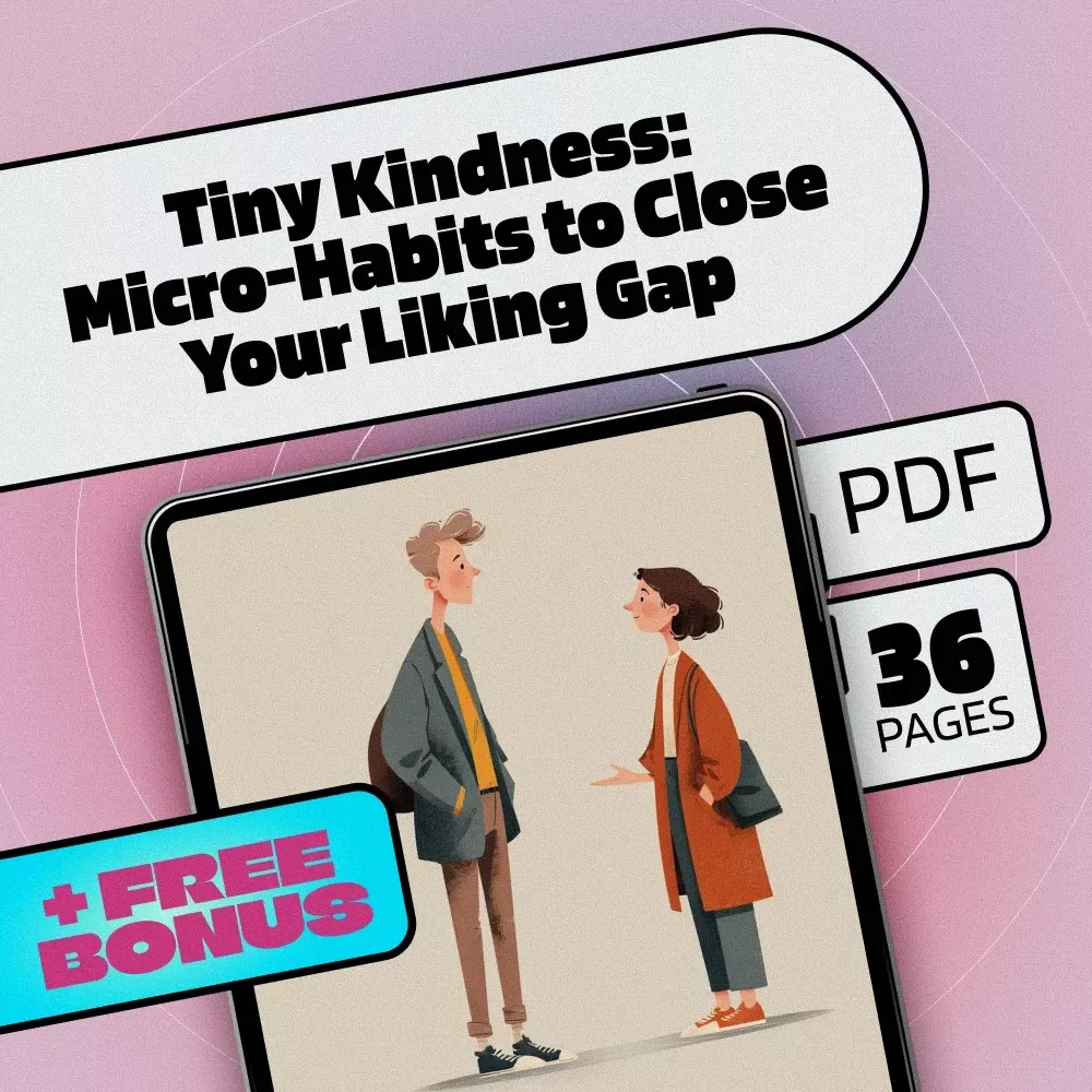 Tiny Kindness: Micro-Habits to Close Your Liking Gap | Self-Compassion Micro-Habits for Liking Gap | Digital eBook Guide & Checklist for Personal Growth