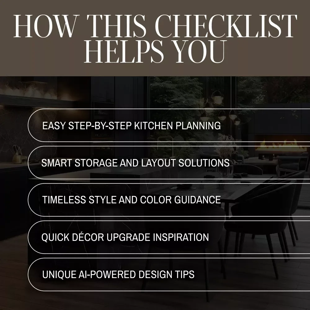 Home Interior Design Kitchen Ideas Checklist | Digital Download | Kitchen Remodel, Renovation & Styling Guide