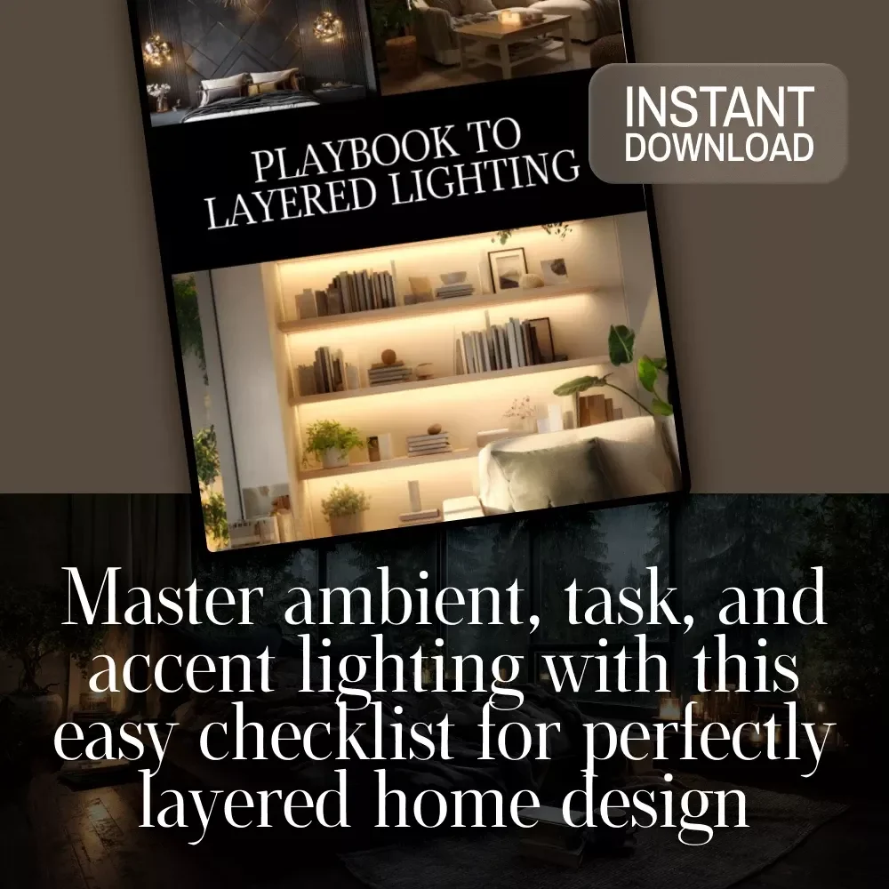 Playbook to Layered Lighting Checklist | Digital Download Guide for Ambient, Task, and Accent Lighting Design | Home & Interior Lighting Planner