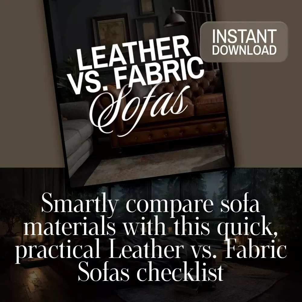 Leather vs. Fabric Sofas Checklist | Digital Download | Sofa Comparison Guide | Home Decor Decision Tool