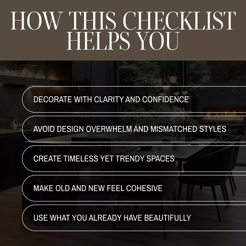 Mixing Vintage and Modern Luxe: A Checklist | Interior Design Style Guide | Vintage Meets Contemporary Decor Digital Download