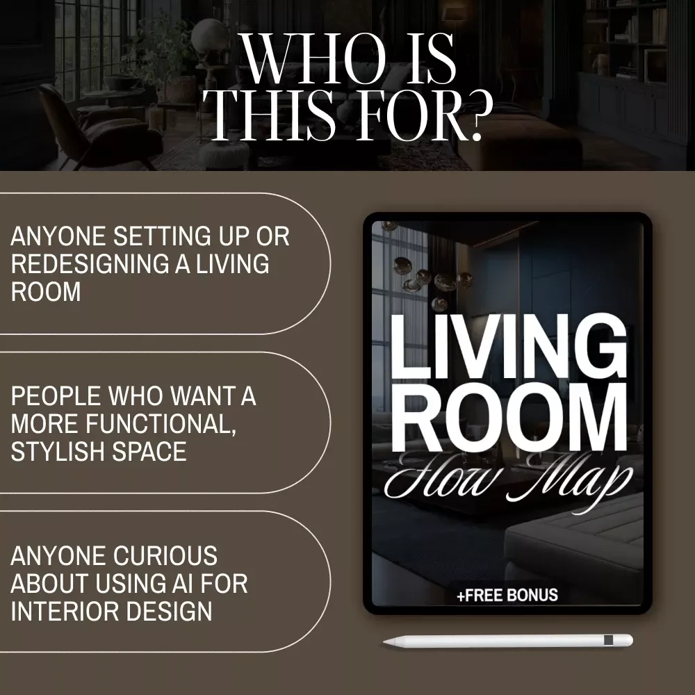 Living Room Flow Map | Home Layout Guide for Furniture Arrangement, Flow Design & Room Efficiency | Digital Download PDF, Interior Design AI Tools