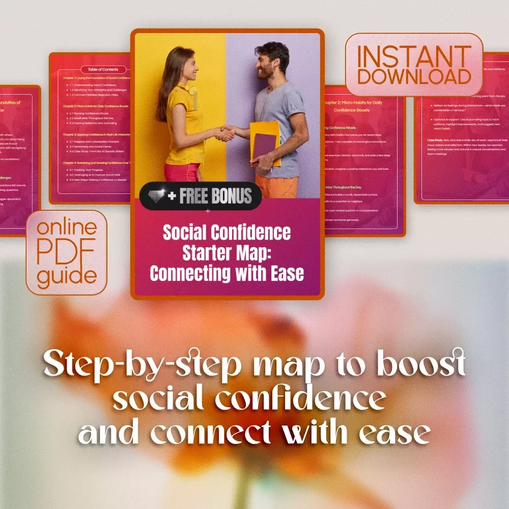 Social Confidence Starter Map: Connecting with Ease | Digital Guide for Building Social Confidence, Daily Micro-Habits, Conversation Prompts & Networking Skills