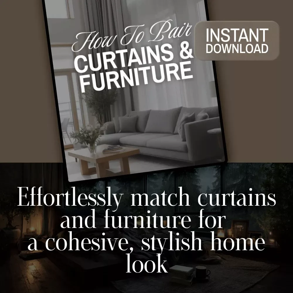 How to Pair Curtains and Furniture Checklist – Digital Download | Home Décor Style Guide, Curtain Matching Tips, Interior Styling eBook