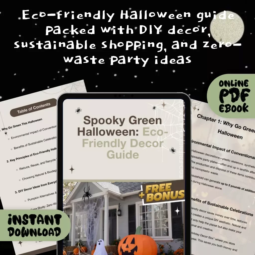 Spooky Green Halloween: Eco-Friendly Decor Guide | Digital Download eBook | Halloween Eco-Friendly Decor Plan for Sustainable Celebrations