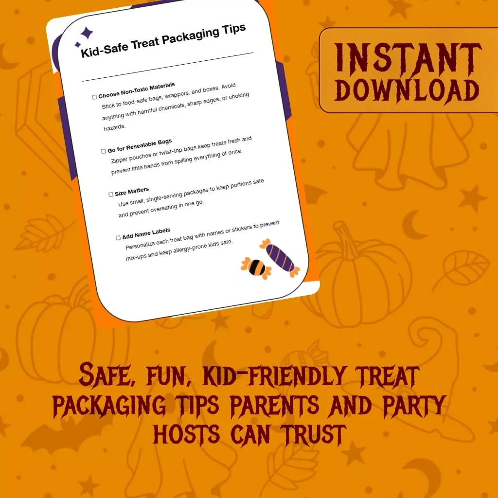 Kid-Safe Treat Packaging Tips Checklist | Printable Guide for Parents, Teachers & Party Planners | Digital Download