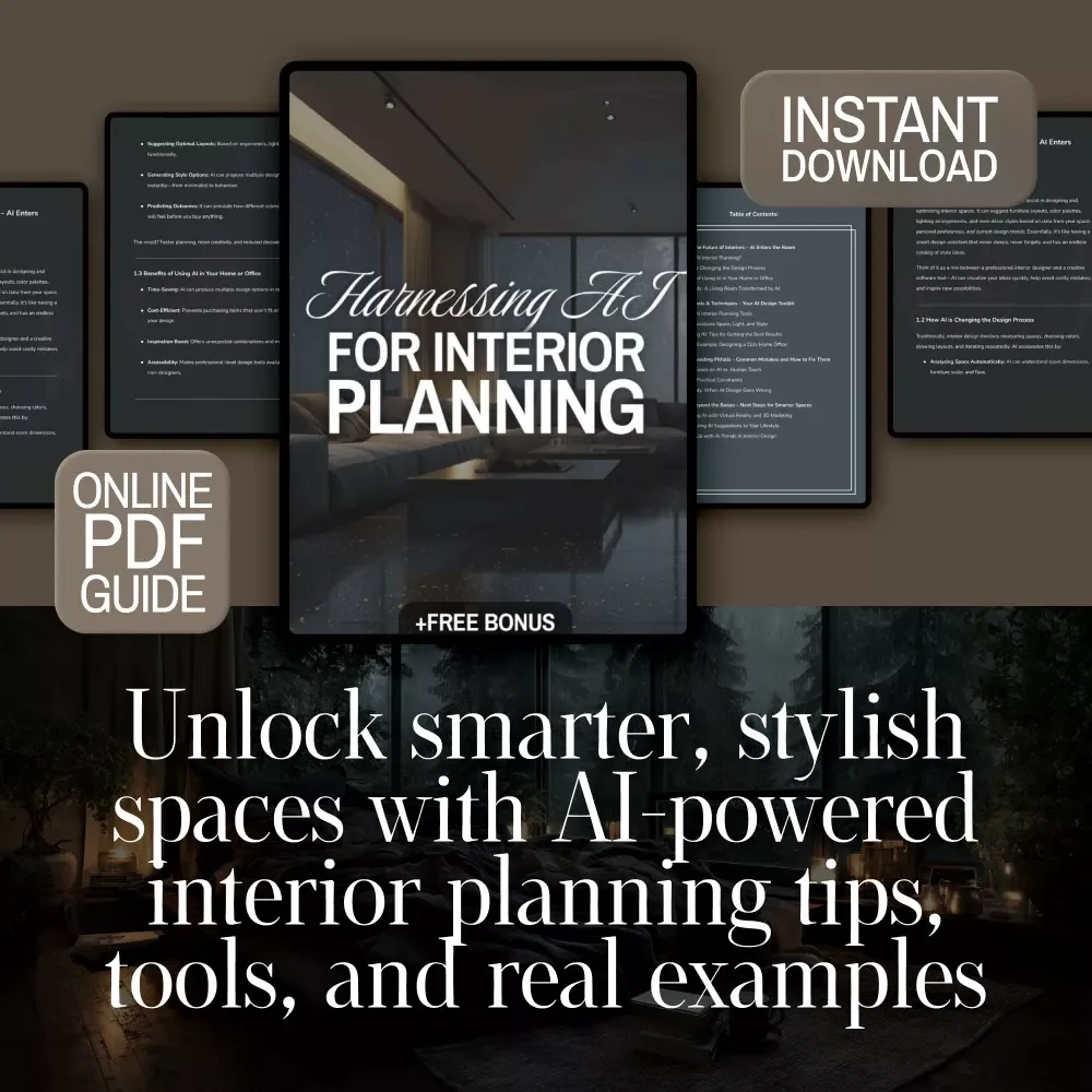 Harnessing AI for Interior Planning – Digital Guide for Smart Interior Design, AI Home Design, AI Space Planning, AI Interior Planning eBook, AI Decorating Checklist