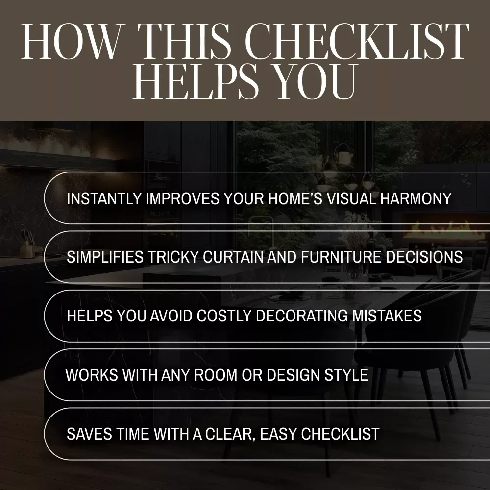 How to Pair Curtains and Furniture Checklist – Digital Download | Home Décor Style Guide, Curtain Matching Tips, Interior Styling eBook