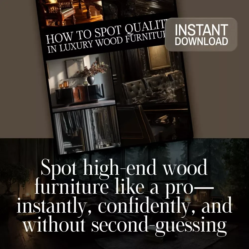 How to Spot Quality in Luxury Wood Furniture Checklist | Digital Download | Luxury Furniture Guide | Wood Furniture Buying Tips