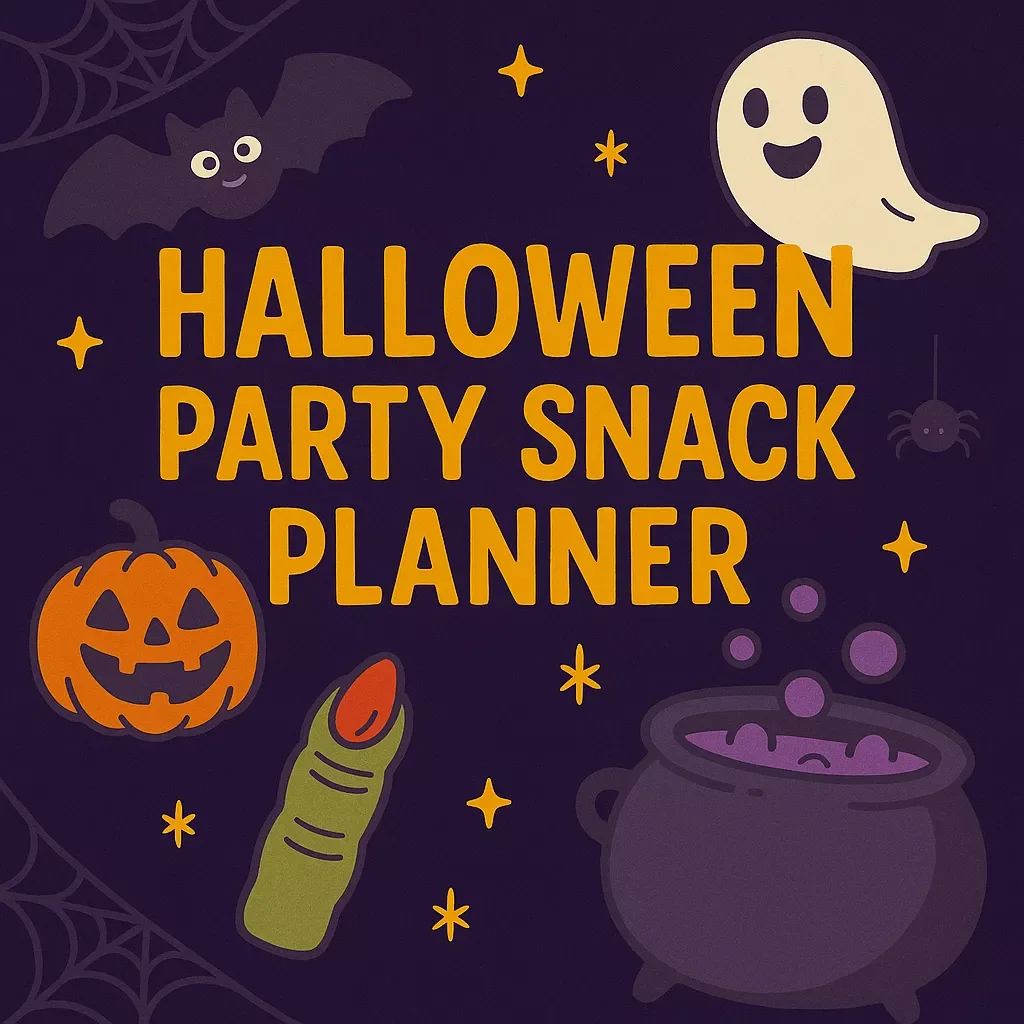 Halloween Party Snack Planner | Printable Digital Download | Spooky Snack Checklist for Halloween Party Food Ideas